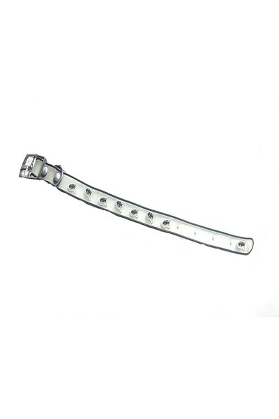 zola Zgarda pentru catei, transparenta-fluorescenta, 27x1.1 cm, din silicon, cu model peste - negru