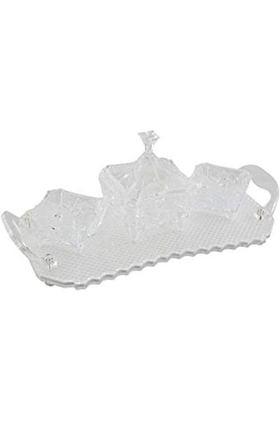 ALSAIF Queen Date Set White with Transparent Handle, Glass, Pieces: 1