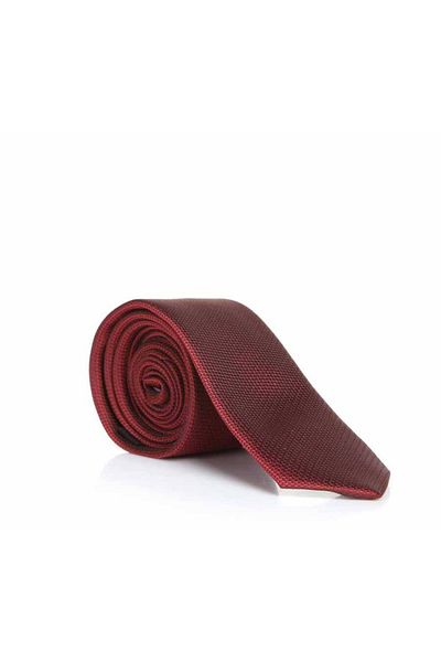Gaffy Claret Red Slim Fit μονόχρωμη υφαντή γραβάτα / Ddk-19