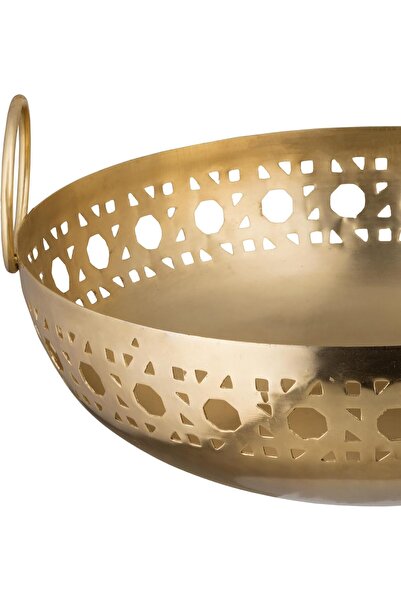 ALSAIF Wooden Base Serving Bowl, It Can Be Used To Serve Salad, Pasta, Or Fruit,size: 29x29x10,color: Gold