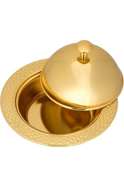ALSAIF Hazel Date Bowl By , Golden, Iron