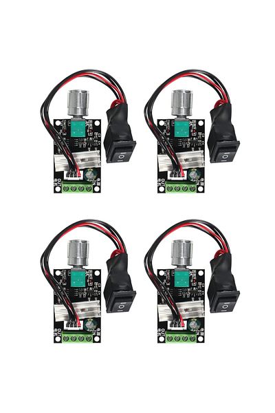 AOKIN 4pcs With Switch 2/4 Pack 6v 12v 24v 28v 3a 80w 1203bb Dc Motor Speed Controller Pwm Speed Adjustabl
