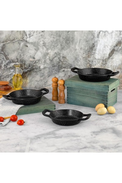 ÖZLİFE ARYA 3` Lü Siyah Sahan Seti