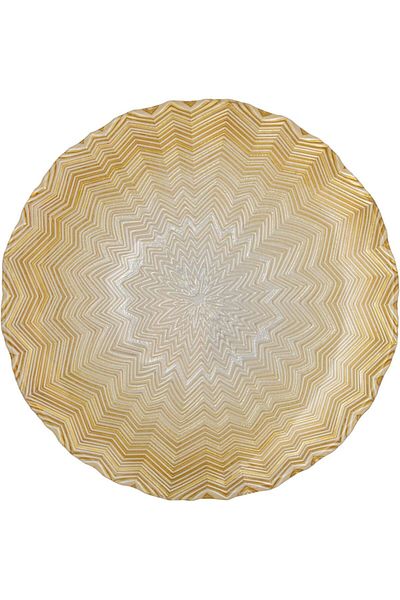 ALSAIF Flat Serving Plate, Size M, Gold, Acrylic, by Al Saif