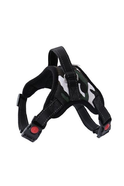 zola Adjustable dog harness, size XL, green camouflage pattern, adjustable, leash hook, buckle