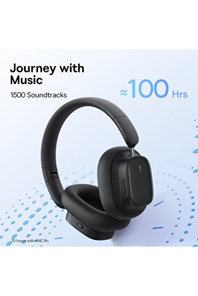 Baseus Bowie H1I Anc A00050402113-00 Bluetooth Headphone Headset Black