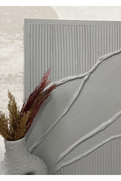 MAİNTHEAHOME Dokulu Alçı Tablo - Akışın İzleri | El Yapımı 3D Dekoratif Duvar Tablosu