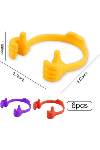 MplehDa Set Of 6 Phone Holders, Silicone/tpu, Multicolor, 9.4 X 11.4 X 4.2 Cm