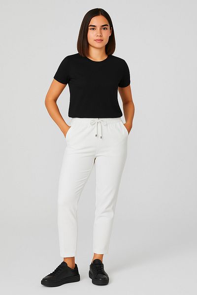 agm Rope Detailed Elastic Waist Skinny Leg Trousers