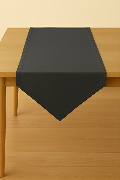Luvora Home Luna Series Velvet Textured Triangle Runner - Anthracite