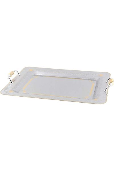 ALSAIF Serving Tray Set, Modern And Elegant Design That Adds Touch To Any Space, Silver/gold