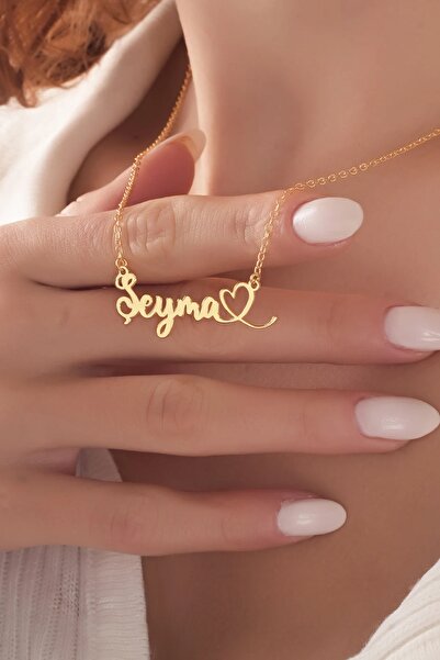 Sardeis 925 Ayar Gümüş Kalp Tasarımlı Kişiye Özel İsimli Kadın Kolye – Anlaml...