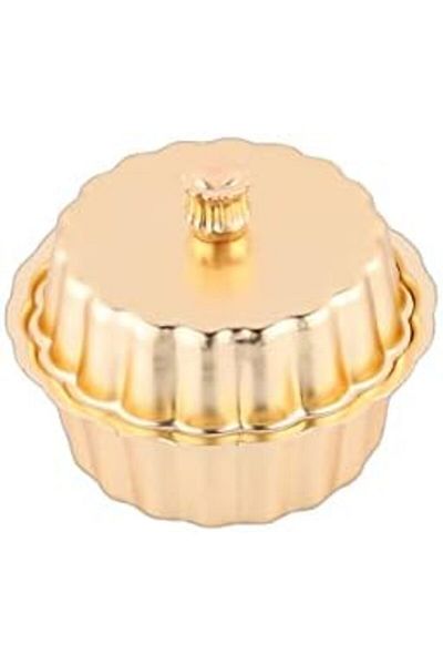ALSAIF Date Serving Bowl by ALSAIF, Size: Small, Color: Matte Gold, Material: Iron, Pieces: 1
