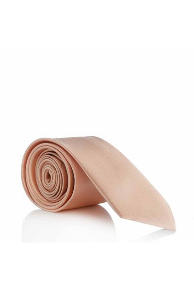 Gaffy Едноцветна сатенена вратовръзка с джобна кърпа Slim Fit (THIN) - Ss-38__