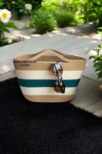 home decors by özlem Straw Shoulder Bag Beach Bag Daily Bag Handcrafted Handmade Arm Bag Hand Bag