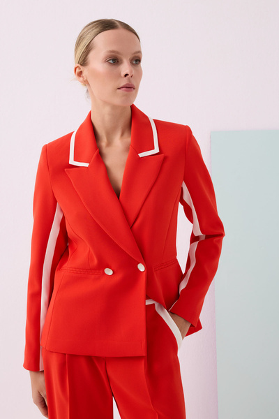 Jus De Pommes KIRMIZI KRUVAZE KADIN PANTOLON CEKET TAKIM