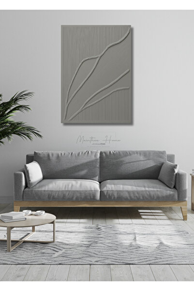 MAİNTHEAHOME Dokulu Alçı Tablo - Akışın İzleri | El Yapımı 3D Dekoratif Duvar Tablosu