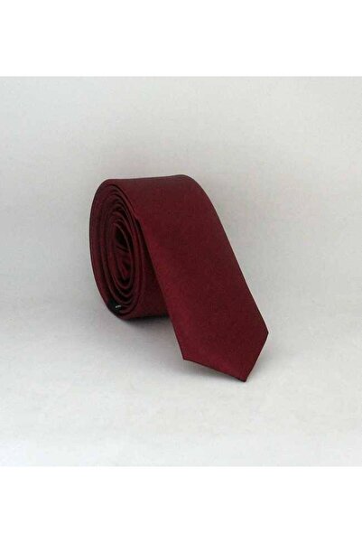 Gaffy Bordo crvena Ultra Slim fit Jednobojno satenska kravata - USS-04