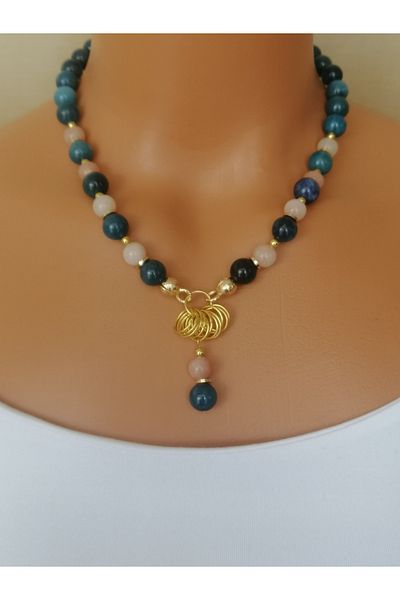 LemaStone Natural Stone Necklace ,Bracelet Set ;Designed with Ceyt Stone.