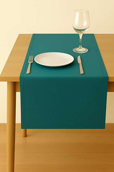 Luvora Home Runner dreptunghiular texturat din catifea seria Luna - Petrol