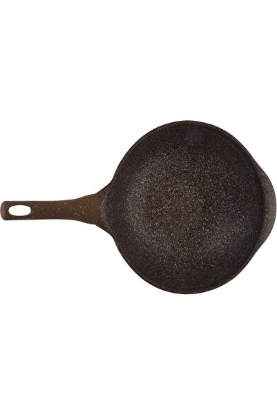 ALSAIF Non-stick Aluminum Pan With Glass Lid By Al-saif - Size: 32 Cm, Color: Brown Granite