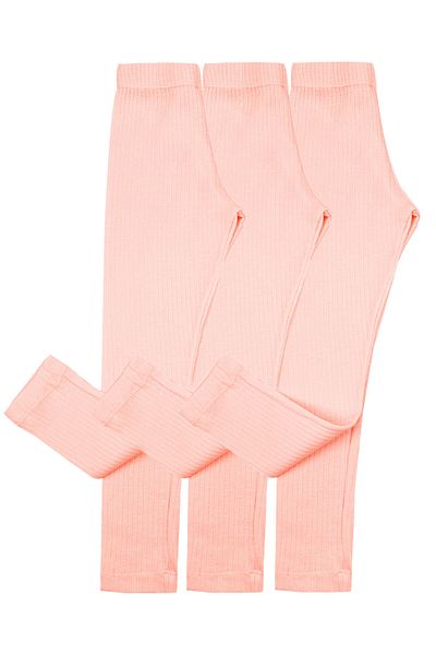 Öts Girl's 3-Piece Ribbed Long Tights (100% Cotton)
