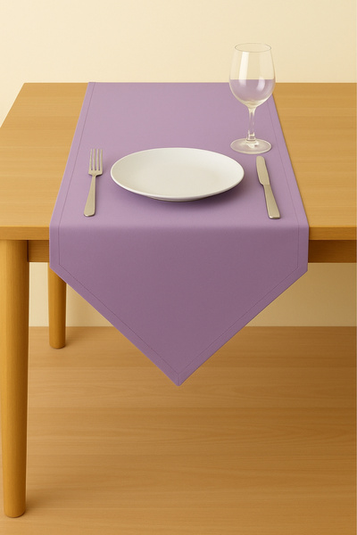 Luvora Home Luna Serisi Kadife Dokulu Üçgen Runner - Lila