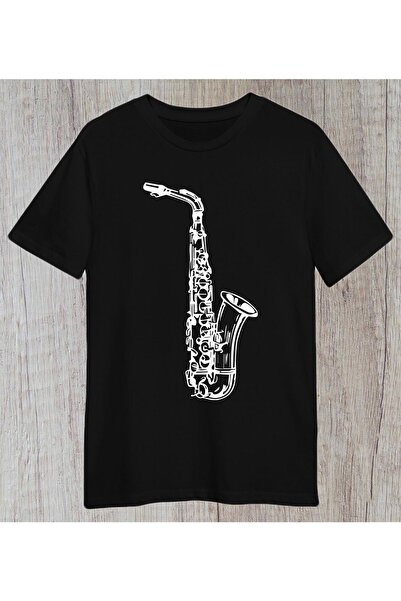 donamod Унисекс тениска с дизайн на саксофон