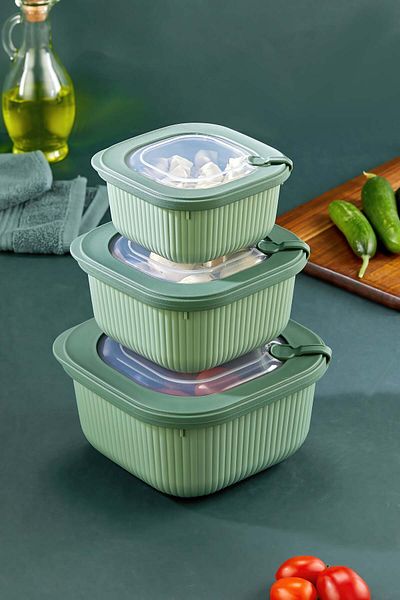 Mek life 3'Lü Line Striped Storage Container