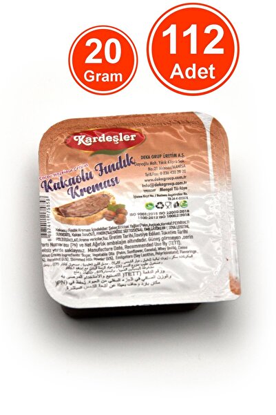 Kardeşler Şekerleme Kakaolu Fındık Kreması Piknik Kahvaltılık 20 G x 112 Adet