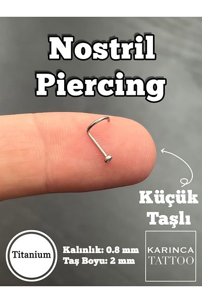 Karınca Piercing Small Stone Titanium Nose Piercing Thin Nostril