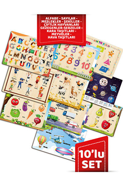 TIME TABLE ahşap eğitici öğretici MEGA SET ÖZEL KARIŞIK ALFABE SAYILAR SOLAR ...