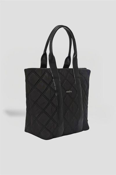 Armine Women's Black Quilted Soft Fabric Hand & Shoulder Bag 354