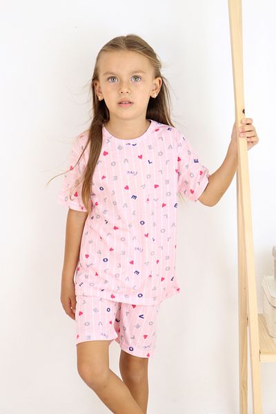 Harika KIDS Girl's Pajama Set with Shorts - Cotton Combed Fabric