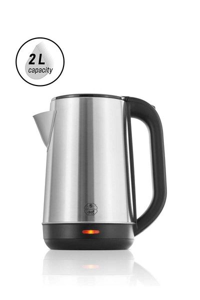 ALSAIF Water Kettle Stainless Steel , 2 L , 2200 W , Silver/Black - E03223