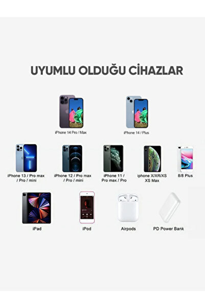 REVOPRO Iphone 8 X Xs Xr 11 12 13 14 / Pro Max Mini Plus Cihazları Hızlı Şarj Aleti 20w Lightning