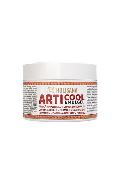 Holisana Gel emulgator, ARTICOOL Emulgel, Holisana, Arnică, Ardei roșu, Coada-calului, Coada șoricelului, Ghimbir, 300 ml