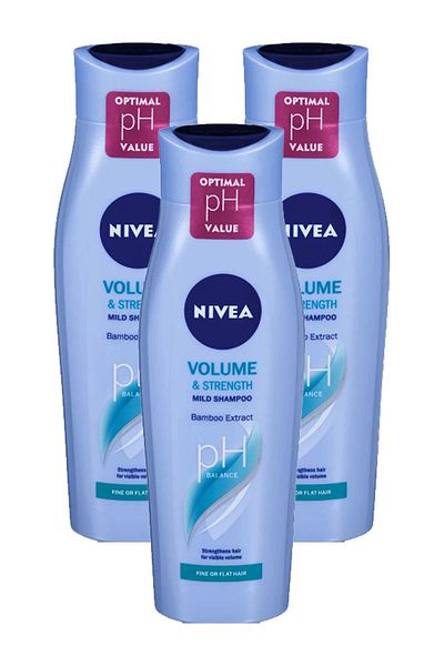 NIVEA Șampon de păr volum puternic cu bambus 3 bucăți x 250 ml