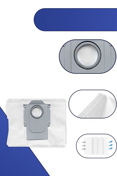 küche haus Roborock Saros Z70/Qrevo L Compatible Side Brush Dust Bag Mop Set