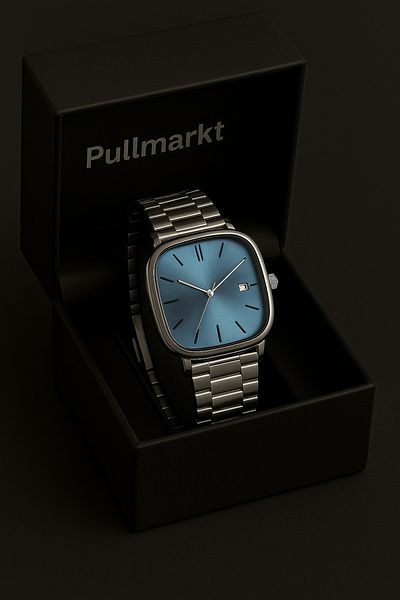 pullmarkt هدية عيد الأب - مع التقويم - ساعة يد رجالية