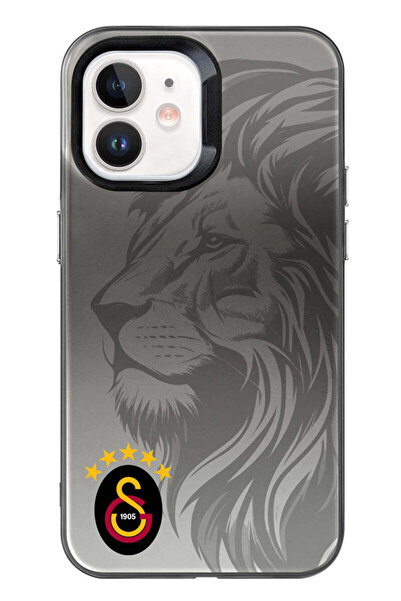 Galatasaray iPhone 12 Uyumlu Galatasaray 5 Yıldız Aslan Premium Lisanslı Telefon Kılıfı