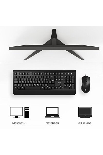 Lecoo Cm105 Usb Kablolu Türkçe Q Klavye & Mouse Set Siyah