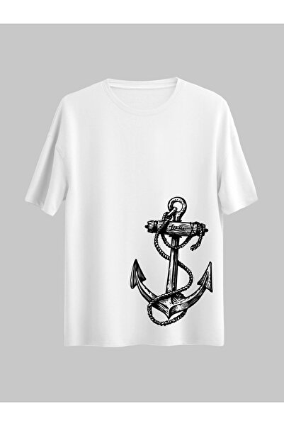 donamod Tricou obișnuit cu design ancoră/navă/pirat