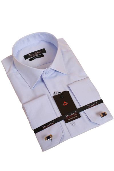 Dicotto Cămașă albastră slim fit cu mânecă extra lungă pentru bărbați - 197-4