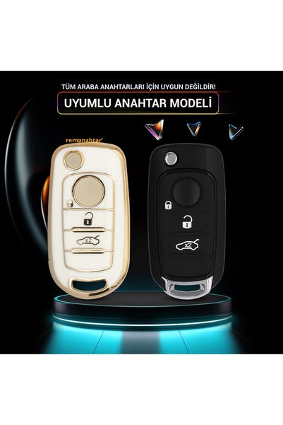 Rem Anahtar Oto Elektronik Anahtar Egea 500X 3 Button Switch Nano Switch Case - White