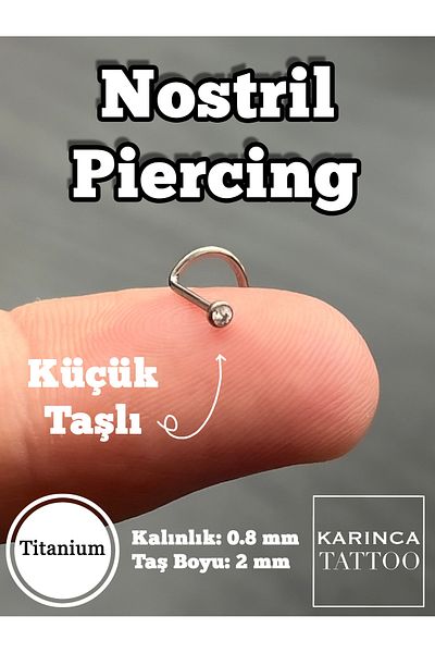 Karınca Piercing Small Stone Titanium Nose Piercing Thin Nostril