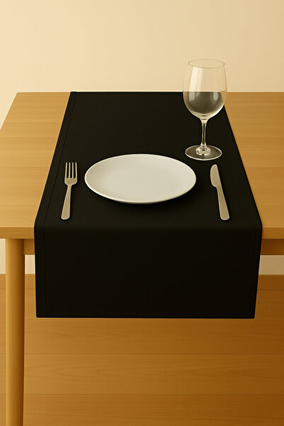 Luvora Home Runner dreptunghiular texturat din catifea seria Luna - negru