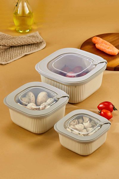 Mek life 3'Lü Line Striped Storage Container