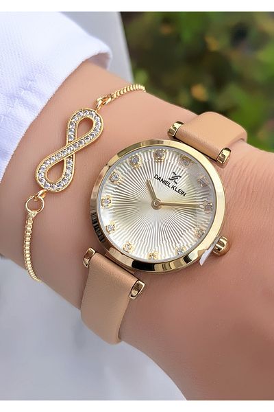 Daniel Klein Original 2 Years Warranty Steel Cord Women's Watch with Bracelet Gift Dk235D14Hmn