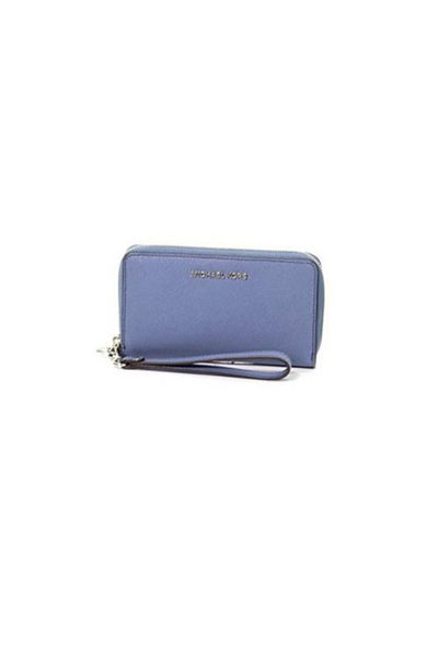 Michael Kors Women's Jet Set Travel Large Saffiano Leather Smartphone Wristlet, Denim, OS